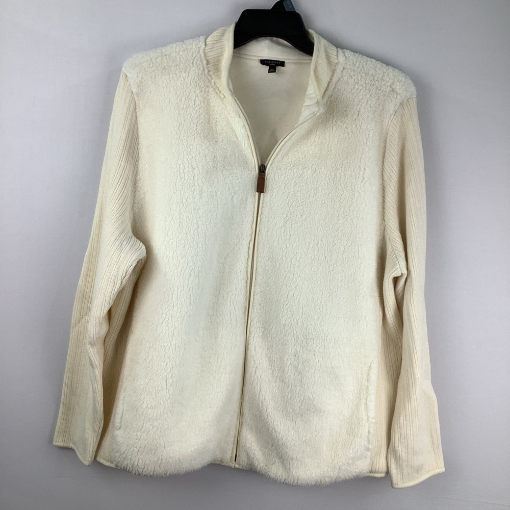 Talbots Sherpa Knit Zip-Up‎ Jacket Plus Size womens size 3X